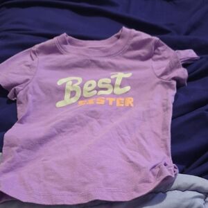 Cat & Jack Lavender 'Best Sister' Short Sleeve Tee